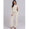 image:imageANRABESS Lounge Sets for Women Fuzzy Fleece Pajama Set  2 Piece Knit Sweater Fall Outfits Long Sleeve Top amp Wide Leg Pants Winter Cozy Matching Pjs Comfy 2026 Loungewear ClothesBeige