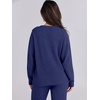 image:imageANRABESS Lounge Sets for Women Fuzzy Fleece Pajama Set  2 Piece Knit Sweater Fall Outfits Long Sleeve Top amp Wide Leg Pants Winter Cozy Matching Pjs Comfy 2026 Loungewear ClothesNavy Blue