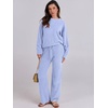 image:imageANRABESS Lounge Sets for Women Fuzzy Fleece Pajama Set  2 Piece Knit Sweater Fall Outfits Long Sleeve Top amp Wide Leg Pants Winter Cozy Matching Pjs Comfy 2026 Loungewear ClothesBlue