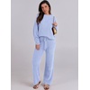 image:imageANRABESS Lounge Sets for Women Fuzzy Fleece Pajama Set  2 Piece Knit Sweater Fall Outfits Long Sleeve Top amp Wide Leg Pants Winter Cozy Matching Pjs Comfy 2026 Loungewear ClothesBlue