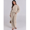 image:imageANRABESS Lounge Sets for Women Fuzzy Fleece Pajama Set  2 Piece Knit Sweater Fall Outfits Long Sleeve Top amp Wide Leg Pants Winter Cozy Matching Pjs Comfy 2026 Loungewear ClothesLight Khaki