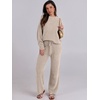 image:imageANRABESS Lounge Sets for Women Fuzzy Fleece Pajama Set  2 Piece Knit Sweater Fall Outfits Long Sleeve Top amp Wide Leg Pants Winter Cozy Matching Pjs Comfy 2026 Loungewear ClothesLight Khaki