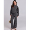 image:imageANRABESS Lounge Sets for Women Fuzzy Fleece Pajama Set  2 Piece Knit Sweater Fall Outfits Long Sleeve Top amp Wide Leg Pants Winter Cozy Matching Pjs Comfy 2026 Loungewear ClothesDeep Gray