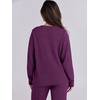 image:imageANRABESS Lounge Sets for Women Fuzzy Fleece Pajama Set  2 Piece Knit Sweater Fall Outfits Long Sleeve Top amp Wide Leg Pants Winter Cozy Matching Pjs Comfy 2026 Loungewear ClothesDeep Viole