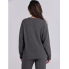 image:imageANRABESS Lounge Sets for Women Fuzzy Fleece Pajama Set  2 Piece Knit Sweater Fall Outfits Long Sleeve Top amp Wide Leg Pants Winter Cozy Matching Pjs Comfy 2026 Loungewear ClothesDeep Gray