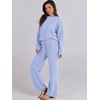 image:imageANRABESS Lounge Sets for Women Fuzzy Fleece Pajama Set  2 Piece Knit Sweater Fall Outfits Long Sleeve Top amp Wide Leg Pants Winter Cozy Matching Pjs Comfy 2026 Loungewear ClothesBlue