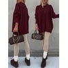 image:imageANRABESS Oversized Sweaters for Women Batwing Fall Outfits  Long Sleeve Crew Neck Pullover Cozy Casual Loose Knit Tops Cute Office Work Travel Vacation Winter Fashion ClothingDrak Red