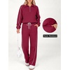image:imageANRABESS Sweatsuits for Women 2 Piece Outfit 2026 Fall Matching Lounge Sets  Striped Half Zip Fleece Pullover Sweat Set Wide Leg Sweatpants amp Pockets Trendy Fashion Track Suits Casual Winter ClothesBurgundy