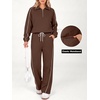 image:imageANRABESS Sweatsuits for Women 2 Piece Outfit 2026 Fall Matching Lounge Sets  Striped Half Zip Fleece Pullover Sweat Set Wide Leg Sweatpants amp Pockets Trendy Fashion Track Suits Casual Winter ClothesCoffee
