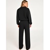 image:imageANRABESS Sweatsuits for Women 2 Piece Outfit 2026 Fall Matching Lounge Sets  Striped Half Zip Fleece Pullover Sweat Set Wide Leg Sweatpants amp Pockets Trendy Fashion Track Suits Casual Winter ClothesBlack