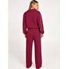 image:imageANRABESS Sweatsuits for Women 2 Piece Outfit 2026 Fall Matching Lounge Sets  Striped Half Zip Fleece Pullover Sweat Set Wide Leg Sweatpants amp Pockets Trendy Fashion Track Suits Casual Winter ClothesBurgundy