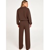image:imageANRABESS Sweatsuits for Women 2 Piece Outfit 2026 Fall Matching Lounge Sets  Striped Half Zip Fleece Pullover Sweat Set Wide Leg Sweatpants amp Pockets Trendy Fashion Track Suits Casual Winter ClothesCoffee