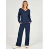 image:imageANRABESS Two Piece Sets for Women Fall Lounge Airport Outfits  Long Sleeve Top amp Wide Leg Pants2026 Fashion Winter Matching Track Suits SetComfiest SoftTravel Vacation Casual Daily WearNavy Blue