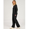 image:imageANRABESS Two Piece Sets for Women Fall Lounge Airport Outfits  Long Sleeve Top amp Wide Leg Pants2026 Fashion Winter Matching Track Suits SetComfiest SoftTravel Vacation Casual Daily WearBlack