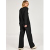 image:imageANRABESS Two Piece Sets for Women Fall Lounge Airport Outfits  Long Sleeve Top amp Wide Leg Pants2026 Fashion Winter Matching Track Suits SetComfiest SoftTravel Vacation Casual Daily WearBlack