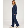 image:imageANRABESS Two Piece Sets for Women Fall Lounge Airport Outfits  Long Sleeve Top amp Wide Leg Pants2026 Fashion Winter Matching Track Suits SetComfiest SoftTravel Vacation Casual Daily WearNavy Blue