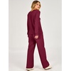image:imageANRABESS Two Piece Sets for Women Fall Lounge Airport Outfits  Long Sleeve Top amp Wide Leg Pants2026 Fashion Winter Matching Track Suits SetComfiest SoftTravel Vacation Casual Daily WearDeep Red