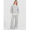 image:imageANRABESS Two Piece Sets for Women Striped Lounge Set  Oversized Mock Neck Sweatshirts amp Wide Leg Pants Airport Travel Outfit 2026 Fall Winter Fashion Cozy Matching SweatsuitsGrey White Stripe
