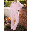 image:imageANRABESS Two Piece Sets for Women Striped Lounge Set  Oversized Mock Neck Sweatshirts amp Wide Leg Pants Airport Travel Outfit 2026 Fall Winter Fashion Cozy Matching SweatsuitsPink White Stripe