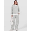 image:imageANRABESS Two Piece Sets for Women Striped Lounge Set  Oversized Mock Neck Sweatshirts amp Wide Leg Pants Airport Travel Outfit 2026 Fall Winter Fashion Cozy Matching SweatsuitsGrey White Stripe