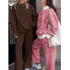 image:imageANRABESS Two Piece Sets for Women Striped Lounge Set  Oversized Mock Neck Sweatshirts amp Wide Leg Pants Airport Travel Outfit 2026 Fall Winter Fashion Cozy Matching SweatsuitsRed White Stripe