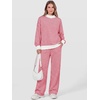 image:imageANRABESS Two Piece Sets for Women Striped Lounge Set  Oversized Mock Neck Sweatshirts amp Wide Leg Pants Airport Travel Outfit 2026 Fall Winter Fashion Cozy Matching SweatsuitsRed White Stripe