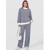 image:imageANRABESS Two Piece Sets for Women Striped Lounge Set  Oversized Mock Neck Sweatshirts amp Wide Leg Pants Airport Travel Outfit 2026 Fall Winter Fashion Cozy Matching SweatsuitsNavy Blue White Stripe