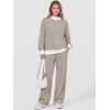 image:imageANRABESS Two Piece Sets for Women Striped Lounge Set  Oversized Mock Neck Sweatshirts amp Wide Leg Pants Airport Travel Outfit 2026 Fall Winter Fashion Cozy Matching SweatsuitsLight Brown White Stripe