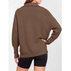 image:imageANRABESS Women Long Sleeve Quarter Zip Pullover Fall Sweater  Collared Lapel V Neck ShirtsSoft Ribbed Knit Top for LeggingsWork Business Casual OutfitsTravel Vacation ClothingAlmond