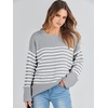 image:imageANRABESS Women Oversized Knit Sweaters 2026 Fall Fashion Outfits  Cozy Soft Fuzzy Knit Warm Chunky Long Sleeve Crew Neck PulloverWinter ClothingCasual Loose FitWork Travel AllDay WearGrey White Stripe
