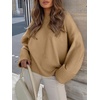 image:imageANRABESS Women Oversized Knit Sweaters 2026 Fall Fashion Outfits  Cozy Soft Fuzzy Knit Warm Chunky Long Sleeve Crew Neck PulloverWinter ClothingCasual Loose FitWork Travel AllDay WearYellow Brown