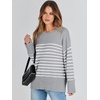 image:imageANRABESS Women Oversized Knit Sweaters 2026 Fall Fashion Outfits  Cozy Soft Fuzzy Knit Warm Chunky Long Sleeve Crew Neck PulloverWinter ClothingCasual Loose FitWork Travel AllDay WearGrey White Stripe