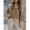 image:imageANRABESS Women Oversized Knit Sweaters 2026 Fall Fashion Outfits  Cozy Soft Fuzzy Knit Warm Chunky Long Sleeve Crew Neck PulloverWinter ClothingCasual Loose FitWork Travel AllDay WearCamel Black Stripe
