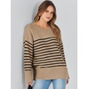 image:imageANRABESS Women Oversized Knit Sweaters 2026 Fall Fashion Outfits  Cozy Soft Fuzzy Knit Warm Chunky Long Sleeve Crew Neck PulloverWinter ClothingCasual Loose FitWork Travel AllDay WearCamel Black Stripe
