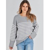image:imageANRABESS Women Oversized Knit Sweaters 2026 Fall Fashion Outfits  Cozy Soft Fuzzy Knit Warm Chunky Long Sleeve Crew Neck PulloverWinter ClothingCasual Loose FitWork Travel AllDay WearGrey White Stripe