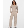 image:imageANRABESS Womens 2 Piece Outfits 2026 Fall Lounge Matching Sets  Long Sleeve Top amp Wide Leg Pants with Pockets Casual Travel Airport Vacation ClothesSoft ComfortWinter Warm OutfitsGrey Camel