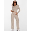 image:imageANRABESS Womens 2 Piece Outfits 2026 Fall Lounge Matching Sets  Long Sleeve Top amp Wide Leg Pants with Pockets Casual Travel Airport Vacation ClothesSoft ComfortWinter Warm OutfitsGrey Camel