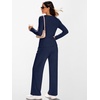 image:imageANRABESS Womens 2 Piece Outfits 2026 Fall Lounge Matching Sets  Long Sleeve Top amp Wide Leg Pants with Pockets Casual Travel Airport Vacation ClothesSoft ComfortWinter Warm OutfitsNavy Blue