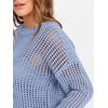 image:imageANRABESS Womens 2 Piece Outfits Crochet Sheer Knit Sweater Top Wide Leg Pants Lounge Set Sweatsuit 2026 Fall Travel ClothesBlue