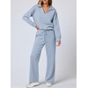 image:imageANRABESS Womens 2 Piece Outfits Matching Lounge Sweat Sets  Polo Sweatshirts amp Wide Leg Pants Airport Travel Outfit Soft Comfy 2026 Fall Winter Athletic ClothingSky Blue