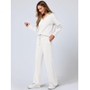 image:imageANRABESS Womens 2 Piece Outfits Matching Lounge Sweat Sets  Polo Sweatshirts amp Wide Leg Pants Airport Travel Outfit Soft Comfy 2026 Fall Winter Athletic ClothingWhite