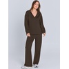 image:imageANRABESS Womens 2 Piece Outfits Matching Lounge Sweat Sets  Polo Sweatshirts amp Wide Leg Pants Airport Travel Outfit Soft Comfy 2026 Fall Winter Athletic ClothingCoffee
