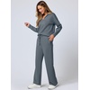 image:imageANRABESS Womens 2 Piece Outfits Matching Lounge Sweat Sets  Polo Sweatshirts amp Wide Leg Pants Airport Travel Outfit Soft Comfy 2026 Fall Winter Athletic ClothingLeaden