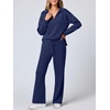 image:imageANRABESS Womens 2 Piece Outfits Matching Lounge Sweat Sets  Polo Sweatshirts amp Wide Leg Pants Airport Travel Outfit Soft Comfy 2026 Fall Winter Athletic ClothingNavy Blue