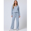 image:imageANRABESS Womens 2 Piece Outfits Matching Lounge Sweat Sets  Polo Sweatshirts amp Wide Leg Pants Airport Travel Outfit Soft Comfy 2026 Fall Winter Athletic ClothingSky Blue
