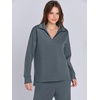 image:imageANRABESS Womens 2 Piece Outfits Matching Lounge Sweat Sets  Polo Sweatshirts amp Wide Leg Pants Airport Travel Outfit Soft Comfy 2026 Fall Winter Athletic ClothingLeaden