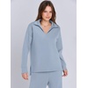 image:imageANRABESS Womens 2 Piece Outfits Matching Lounge Sweat Sets  Polo Sweatshirts amp Wide Leg Pants Airport Travel Outfit Soft Comfy 2026 Fall Winter Athletic ClothingSky Blue