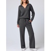 image:imageANRABESS Womens 2 Piece Outfits Matching Lounge Sweat Sets  Polo Sweatshirts amp Wide Leg Pants Airport Travel Outfit Soft Comfy 2026 Fall Winter Athletic ClothingDark Grey