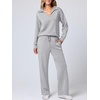 image:imageANRABESS Womens 2 Piece Outfits Matching Lounge Sweat Sets  Polo Sweatshirts amp Wide Leg Pants Airport Travel Outfit Soft Comfy 2026 Fall Winter Athletic ClothingLight Grey