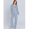 image:imageANRABESS Womens 2 Piece Outfits Matching Lounge Sweat Sets  Polo Sweatshirts amp Wide Leg Pants Airport Travel Outfit Soft Comfy 2026 Fall Winter Athletic ClothingSky Blue